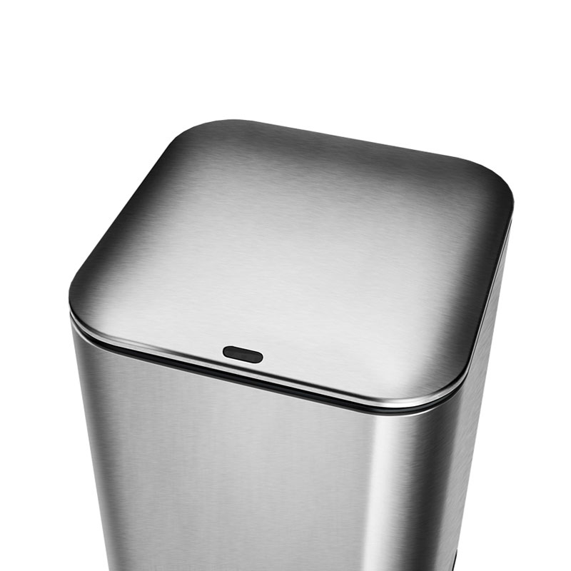 metal garbage can with locking lid