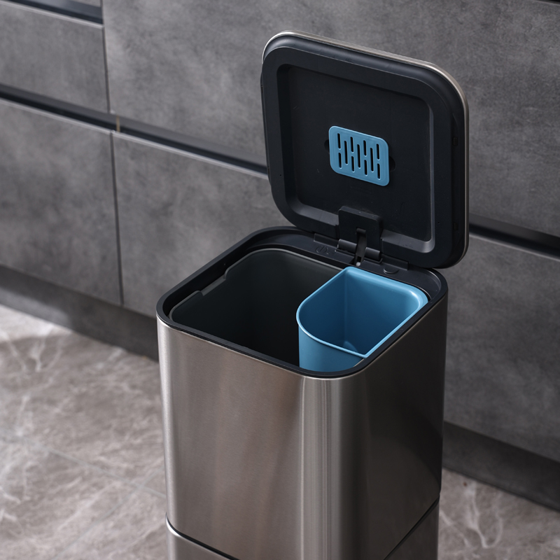 automatic trash and recycling bin