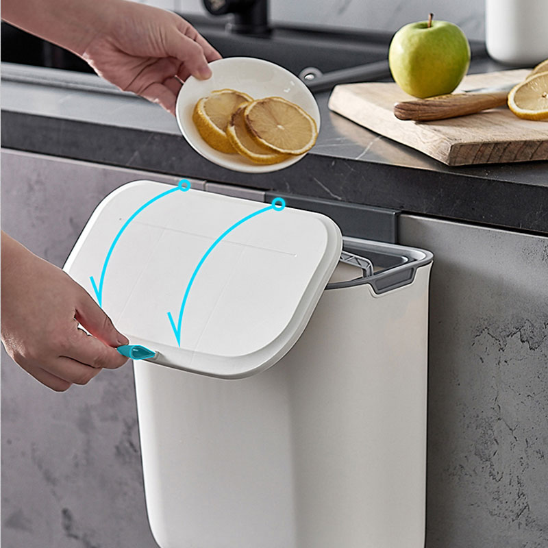 wall mounted kitchen trash can